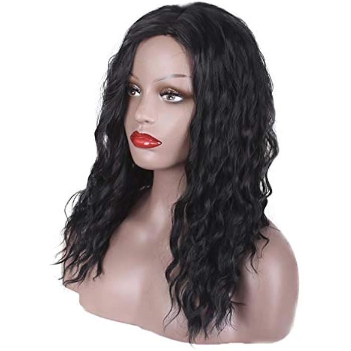 DILLARDS High Temperature Silk Black Small Curly Long Curly Hair Black Wig - Image 3